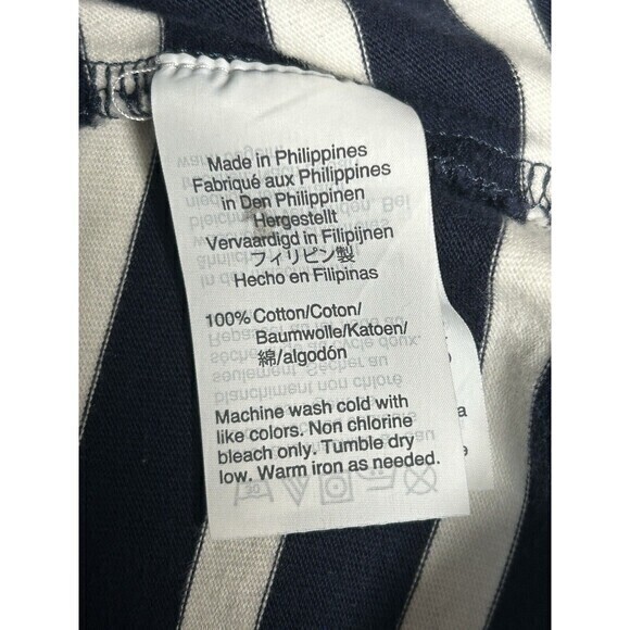 J. Crew 365 Women's Navy Blue White Stripe Long Sleeve Fit & Flare Knit Dress L - Picture 7 of 7